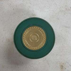 Vintage 1960s Avon Regence Solid Perfume Glacé Faux Malachite Trinket Jar